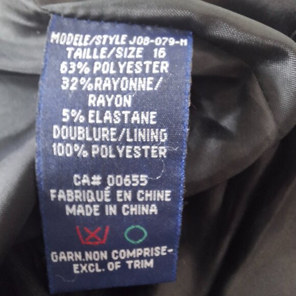 Vintage Womens Black Cropped Blazer Plus Sz 16 Petite Lined Office Smart - Picture 7 of 8